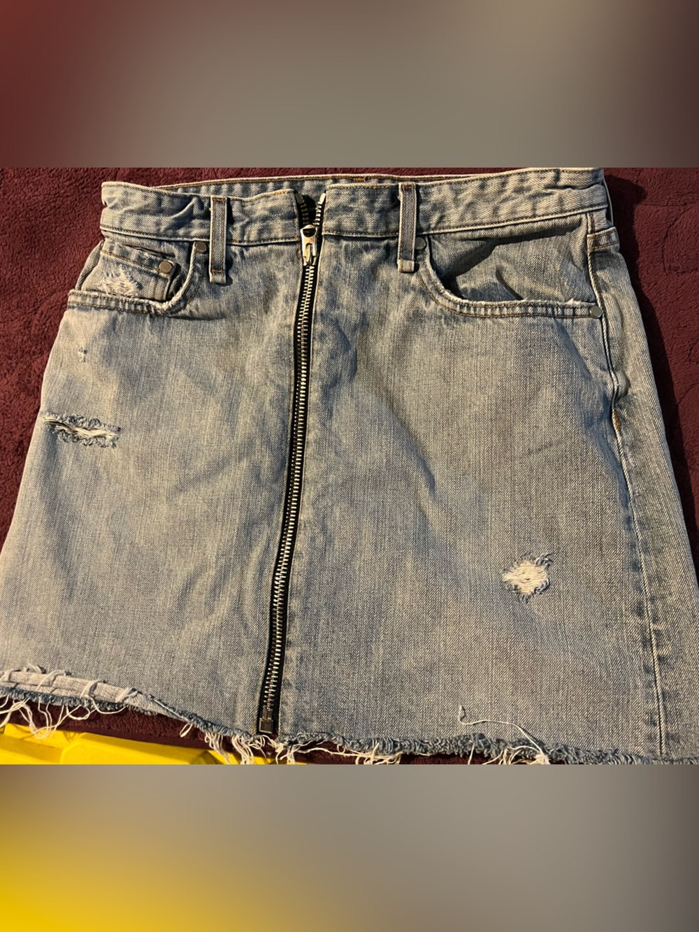 rag & bone Light Blue Denim Skirt
